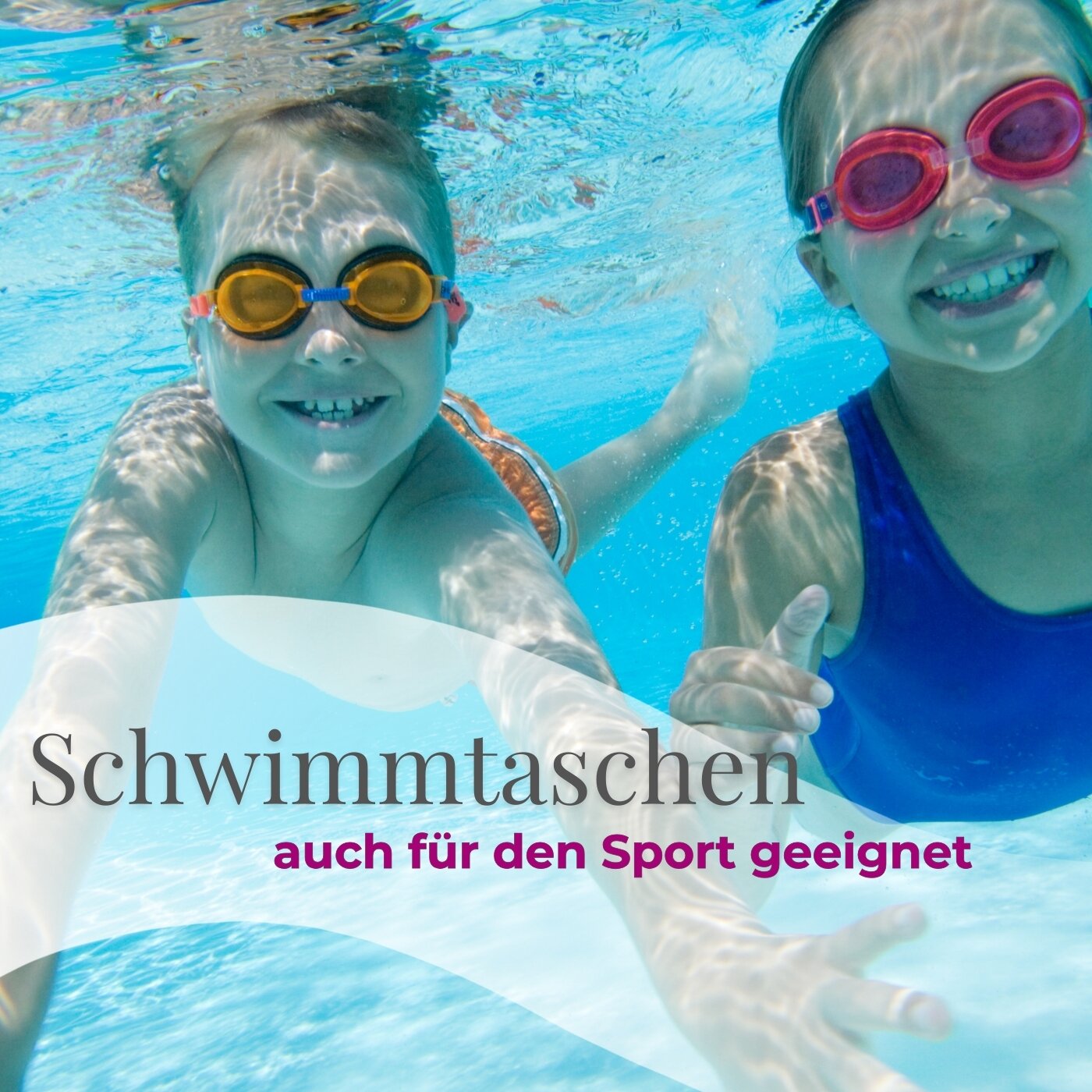 Zwei Kinder tauchen im Wasser