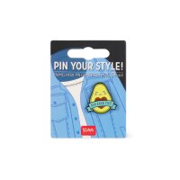 Legami Anstecknadel MTP0004 zeigt stilisierte Avocado-Pin im Nahformat, von schräg oben fotografiert, auf hellem Hintergrund.