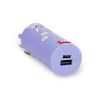 Power Bank Legami POW0025 mit Hippo-Design, frontal von oben fotografiert, zeigt Comic-Flusspferd und „My Super Power“-Aufdruck.
