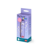 Legami Power Bank - My Super Power 4800 mAh – Hippo, Aufsicht auf niedliche Powerbank mit Hippo-Design und Schriftzug.