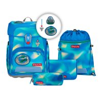 Step by Step CLOUD Schulranzen-Set FLASH Ninja Zazu, Frontansicht des 5-teiligen Sets mit Ninja-Motiv und Zubehör.