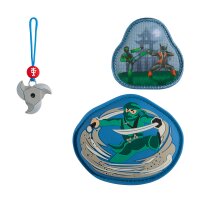 Step by Step CLOUD Schulranzen-Set FLASH Ninja Zazu frontal mit sichtbaren Motivdetails, Zubehör seitlich arrangiert