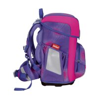 Scout Neo Set Summer von Scout, Frontansicht des Schulranzens mit sommerlichem Design, zeigt Details wie Reflektoren und Motiv.