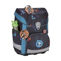DerDieDas ErgoFlex Easy Set Ninja Fighter: Schulranzen-Set frontal schräg, Design mit Ninja-Motiv und ergonomischem Tragesystem.
