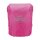 DerDieDas Regencape pink D8045411 von vorne fotografiert, Kind trägt Cape mit Kapuze, frontal, leicht gedreht, leuchtend pink.