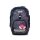 ergobag pack Bärlaxy: Schulrucksack frontal leicht schräg von links, zeigt Design mit galaktischem Muster und Reflex-Details
