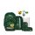 ergobag pack BärRex Schulrucksack-Set, Frontansicht mit Ranzen, Sportbeutel, Federmäppchen im Dino-Design auf weißem Hintergrund