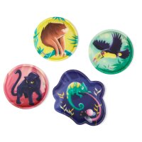 Ergobag Pack AmBärzonas: Frontansicht des Schulranzens mit buntem Dinosaurier-Klettie im Set, stehend auf weißem Hintergrund.