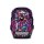 ergobag pack AmBärzonas Schulrucksack, frontal fotografiert, zeigt buntes Bärendesign mit grünen Akzenten und Reflektoren