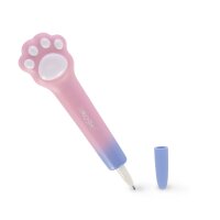 Legami Squeezie-Stift SQP0003 – Kitty, Frontansicht des rosa Katzendesigns mit sichtbarer Stiftspitze und Details.