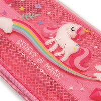 Legami Mäppchen - Wonderwow - Unicorn von schräg oben, zeigt ein buntes Einhorn-Design mit Sternen und Reißverschluss.