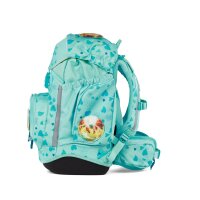 ergobag pack ReitBärtraum Schulrucksack, seitliche Perspektive zeigt Design mit Pferdemotiv und ergonomischem Tragesystem