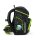 Ergobag Cubo CyBär Race Schulrucksack frontal, zeigt reflektierende Details, sportliches Design und festen Stand.