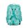 ergobag cubo ReitBärtraum Schulrucksack, Seitenansicht mit geöffnetem Deckel, zeigt Innenraum und Muster mit Pferdemotiv