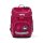 Ergobag Cubo MondzauBär Schulrucksack frontal, zeigt Design mit Bärenmotiv auf dunkelblauem Grund und Reflektoren.