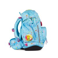 Ergobag Pack Bärhext Schulrucksack Rückansicht, zeigt Tragesystem, Schultergurte und Belüftungselemente detailliert.