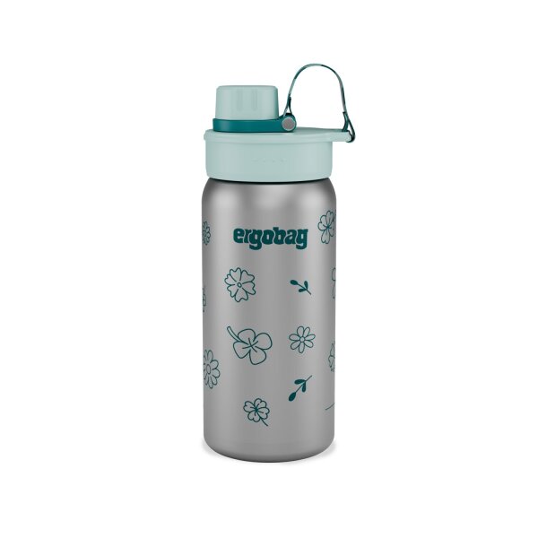 Ergobag Edelstahl Trinkflasche Blume, frontal...