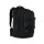 Satch Pack Schulrucksack Blackjack frontal getragen, schwarze Farbgebung, klare Linien, urbaner Look, Outdoor-Hintergrund.