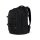 Satch Pack Schulrucksack Blackjack seitlich stehend, schwarze Farbe mit reflektierenden Details vor weißem Hintergrund.