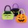 Legami Trick or Treat Tasche HCB0004 mit Frankenstein-Motiv, frontal gezeigt mit Henkel, ideal für Halloween-Süßigkeiten.