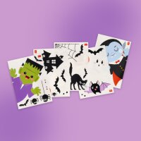 Legami Static Cling Sticker Windo-Wow Halloween WDS0001, Fenstersticker mit Halloween-Motiven, frontal dargestellt